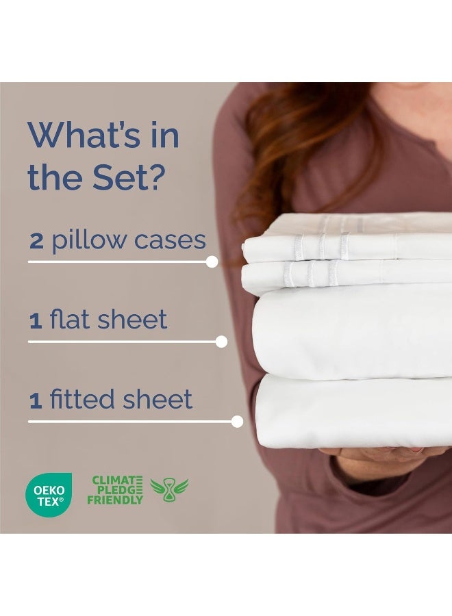 CGK Unlimited CGK Unlimited Queen Size Sheet Set - Breathable & Cooling - Hotel Luxury Bed Sheets - Extra Soft - Deep Pockets - Easy Fit - 4 Piece Set - Wrinkle Free - Comfy – White – 4 PC - Image 2