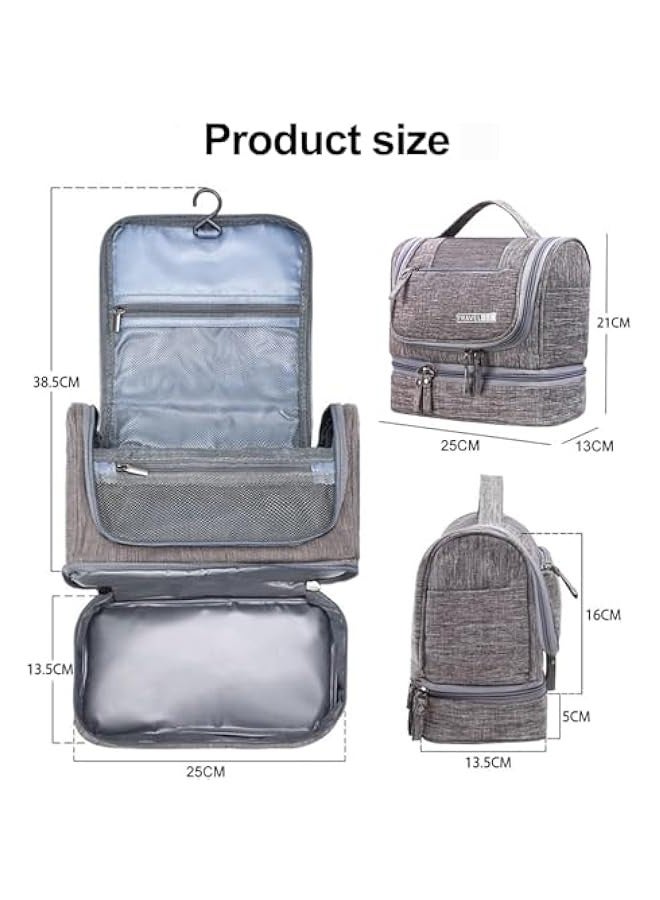 Hanging Travel Toiletry Bag, Multifunctional Dry and Wet Separation Toiletry Bag, Hanging Cosmetic Organizer Kit, Heavy-duty Zippers Waterproof Organizer for Women and Men - Image 4