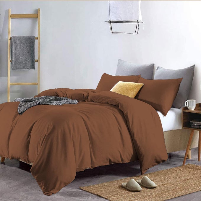 YRM BEDDINGS DUVET COVERS 100 MICROFIBER 3PIECE DUVET COVER SET ULTRA SOFT WITH ZIPPER CLOSURE DUVET COVER 61X91 INCHES AND 2 PILLOW COVER 18X28 INCHES SINGLE SIZECHOCOLATE BROWN