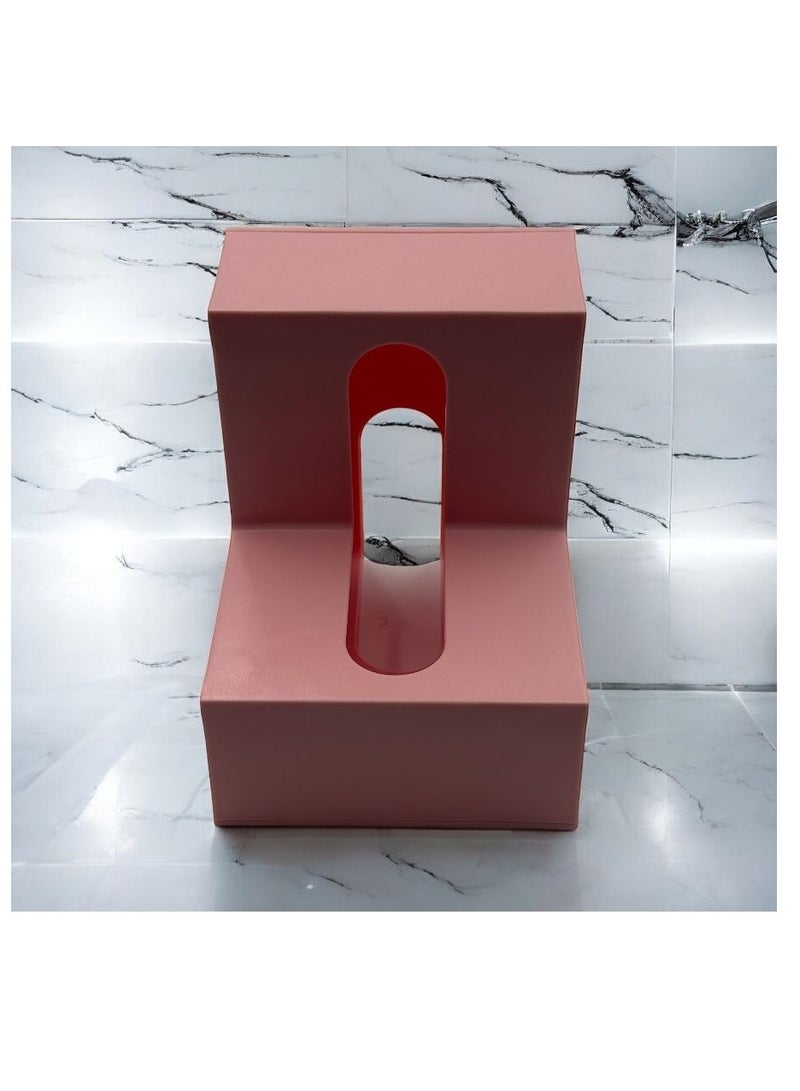 علبة مناديل مبتكر على شكل زاوية لون وردي - Image 2
