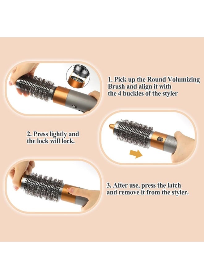 Large Round Volumizing Brush Attachment for Dyson Airwrap, Large Round Brush Compatible with Dyson Airwrap for Fluff Up, Volumize and Styling Hair - Image 5