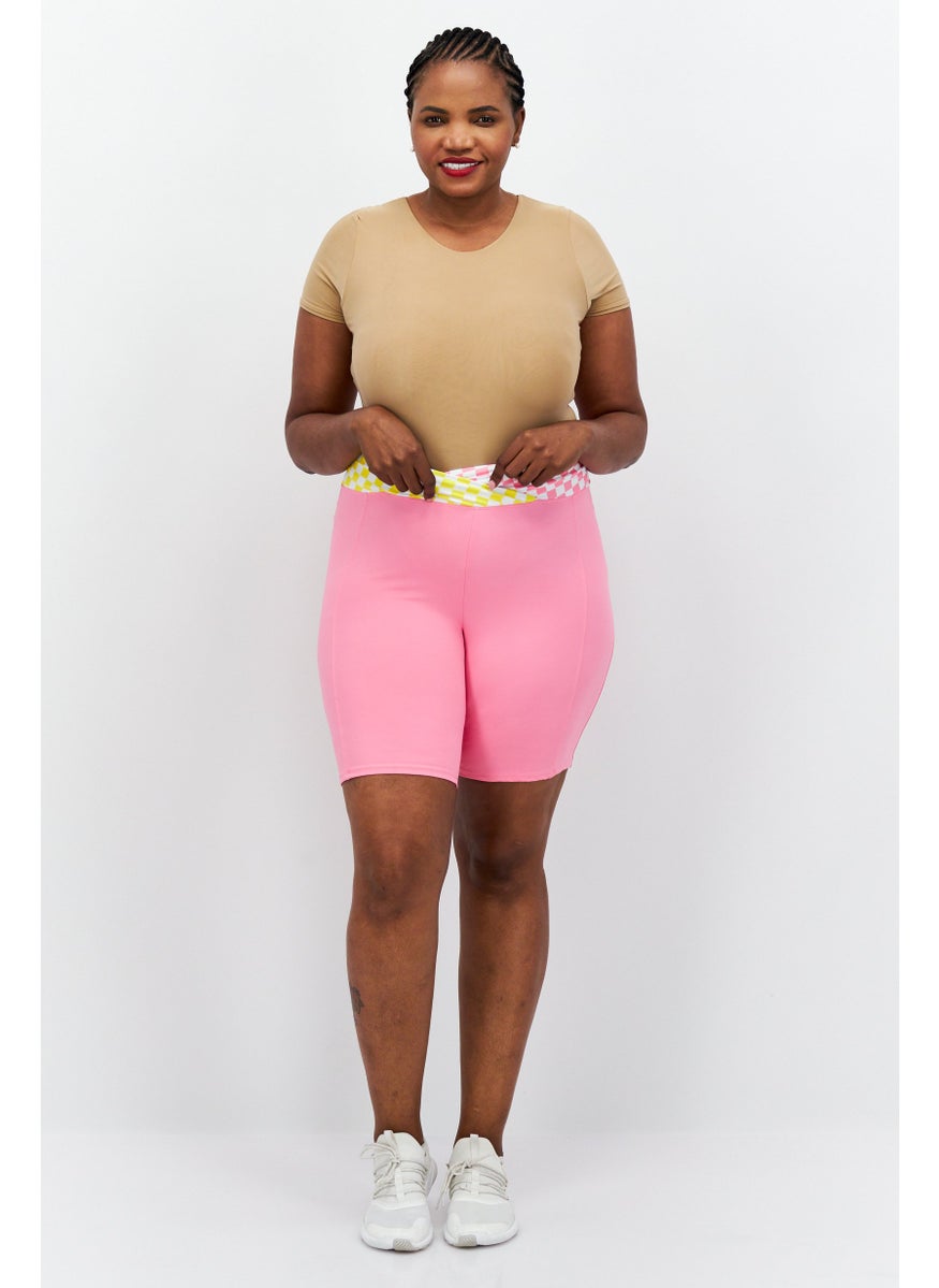 Women Plus Size Two Tone Basic Shorts, Pink - pzsku/Z0EB92182CA9A64F8707DZ/45/_/1739196945/ae2beea8-1c7a-4686-a31b-23a6748e2b62