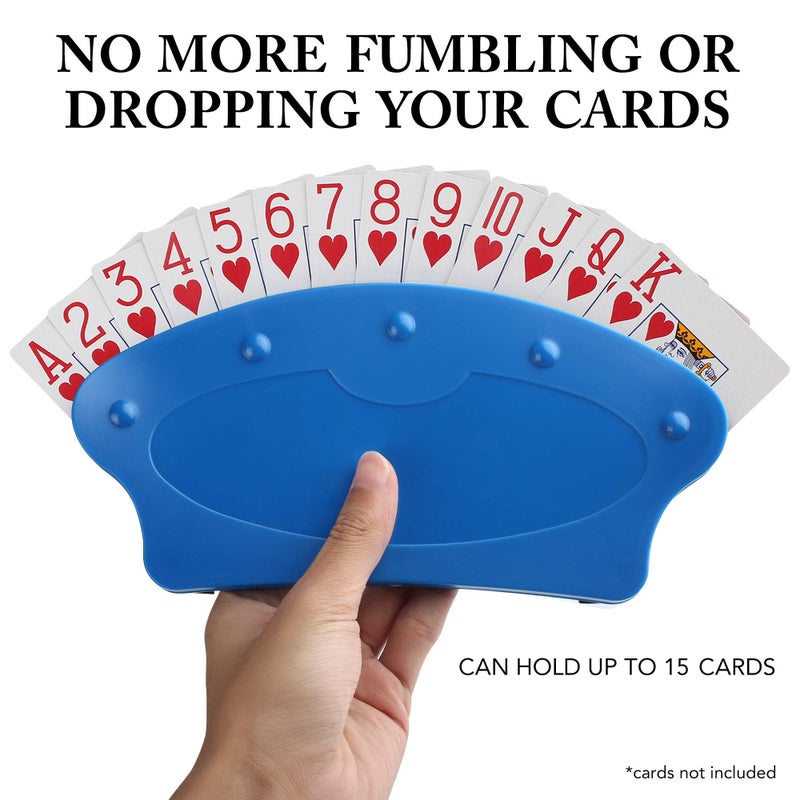 LotFancy Playing Card Holder for Adults Kids Seniors, 2 Pack, Card Holders for Playing Cards, Family Card Game Nights, Canasta, Poker Parties, Plastic, Hands Free - Image 2