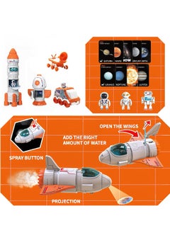 SYOSI 5 in1 Space Toy for Kids Aerospace Model Space Figure Toys with Sound Lights Includes Space Shuttle Astronaut Figures Rover Station  - Image 5
