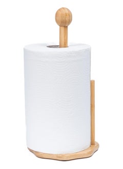 Casa Bella The Brand Bamboo Paper Towel Holder Natural Bamboo Wooden Countertop Vertical Kitchen Paper Roll Holder Non Slip Base Paper Towel Tissue Stand Tissue Holder for Kitchen Bedroom Living Room Toilet (Octagon Shape)  - Image 3