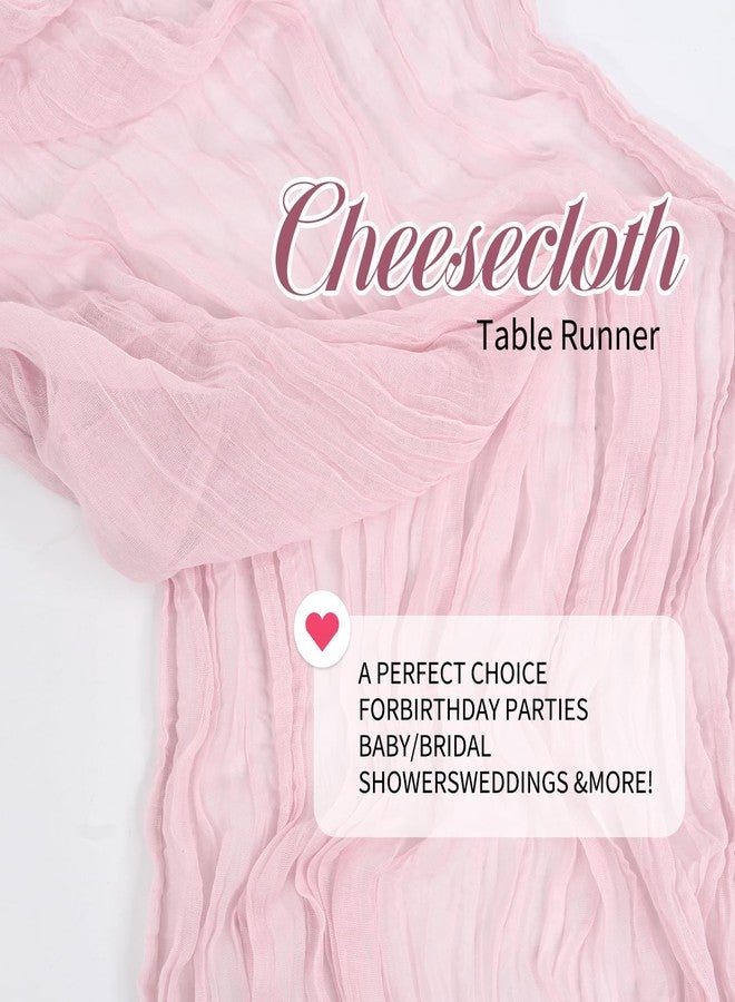 Tomeurperf 24 Packs 10Ft Pink Cheesecloth Table Runner,Light Pink Table Runner,Gauze Boho Rustic Cheese Cloth Table Runner,Wedding Table Decor Table Cloth for Wedding Bridal Shower Birthday Party Table Decor - Image 4