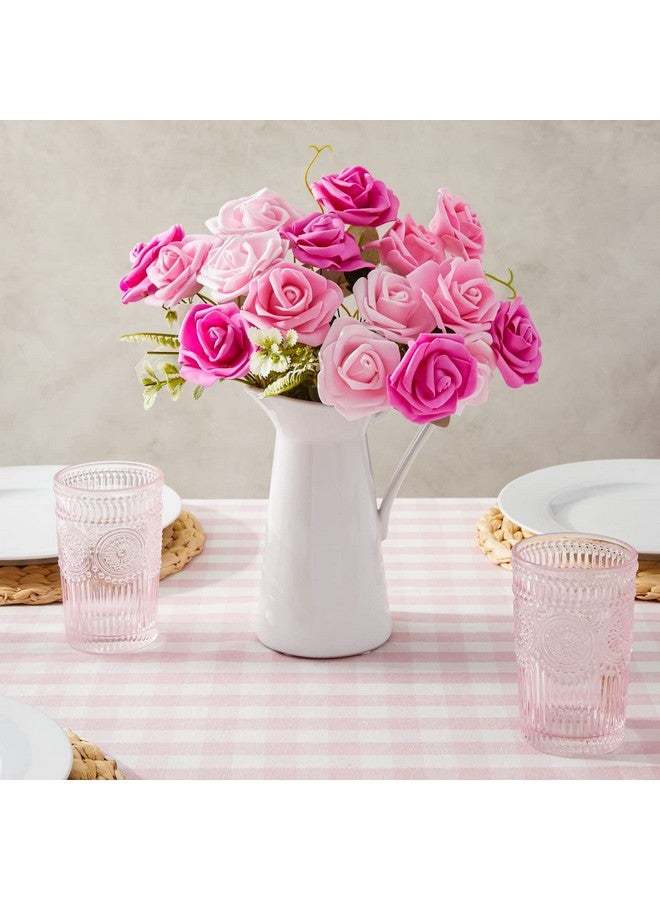 Bright Creations 100 Pack Pink Artificial Rose Flower Heads For Wall Decoration, Wedding Centerpieces, Bridal Showers (3 Colors, 3X1.2 In) - Image 2