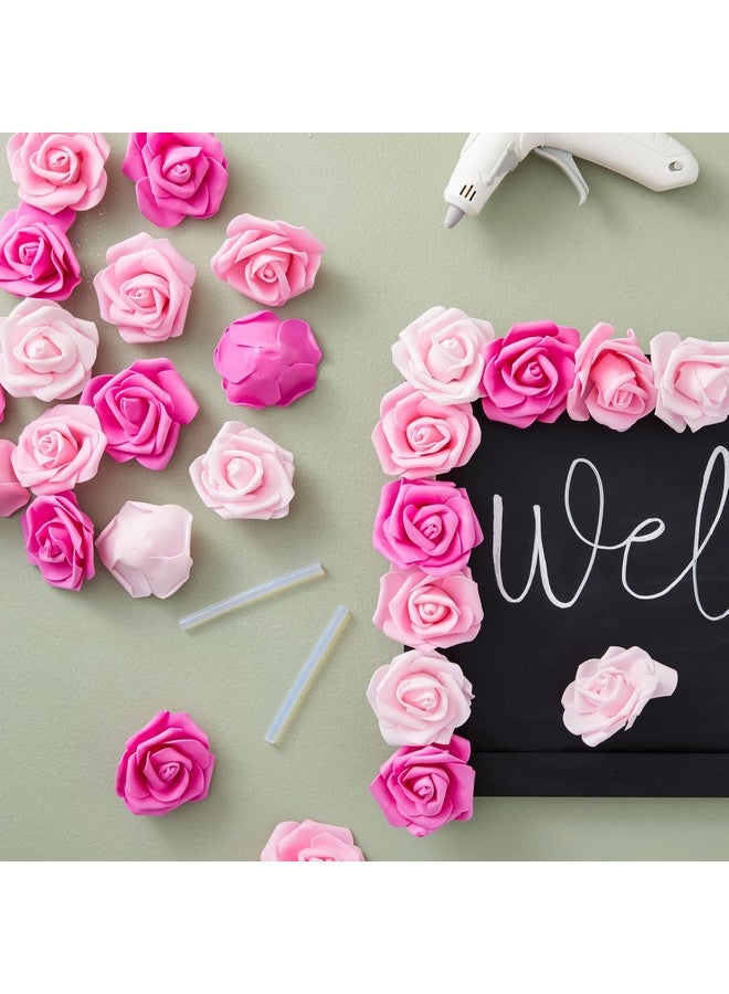 Bright Creations 100 Pack Pink Artificial Rose Flower Heads For Wall Decoration, Wedding Centerpieces, Bridal Showers (3 Colors, 3X1.2 In) - Image 4