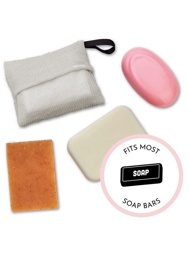 Exfoliating Soap Bag Bar Soap Pouch And Soap Saver For Shower And Bath 2 Pack Grey 7.6 Inch X 4.5 Inch