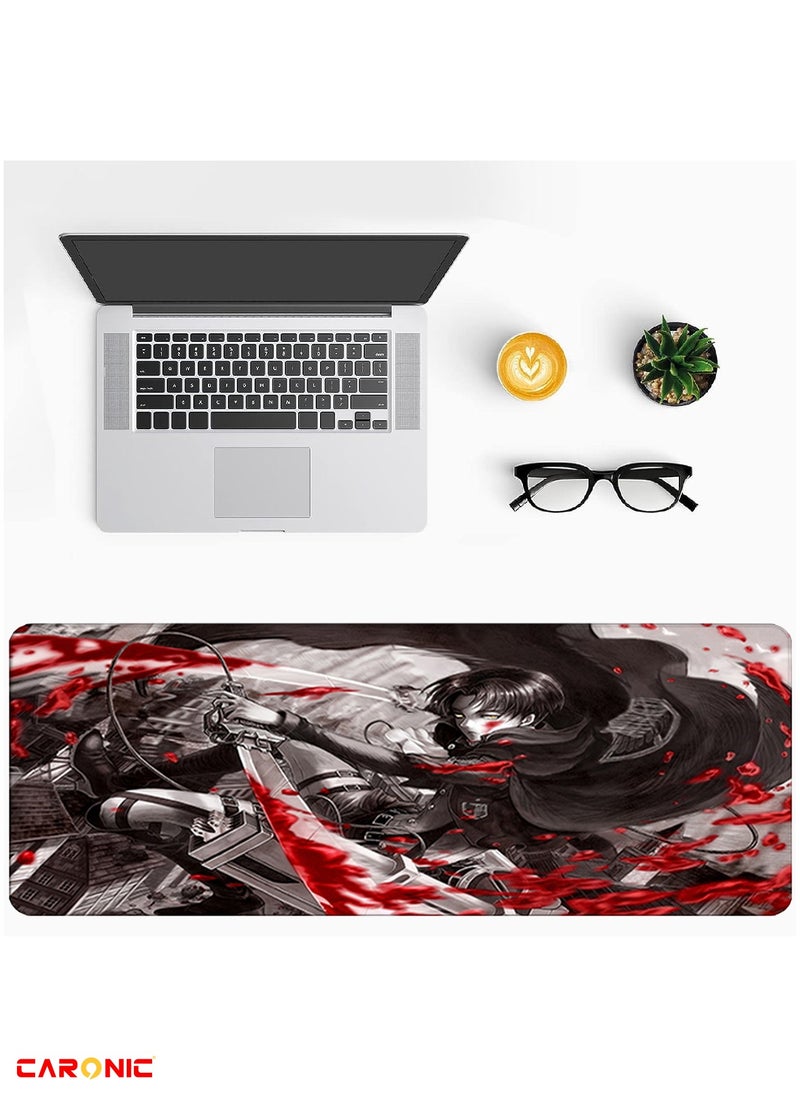 CARONIC - Large Gaming Mouse Pad with Superior Micro Weave Cloth Extended Desk Mousepad with Stitched Edges Non-Slip Base Water Resist Keyboard Pad For Gamer And Office Home Carl M1482 - Image 1