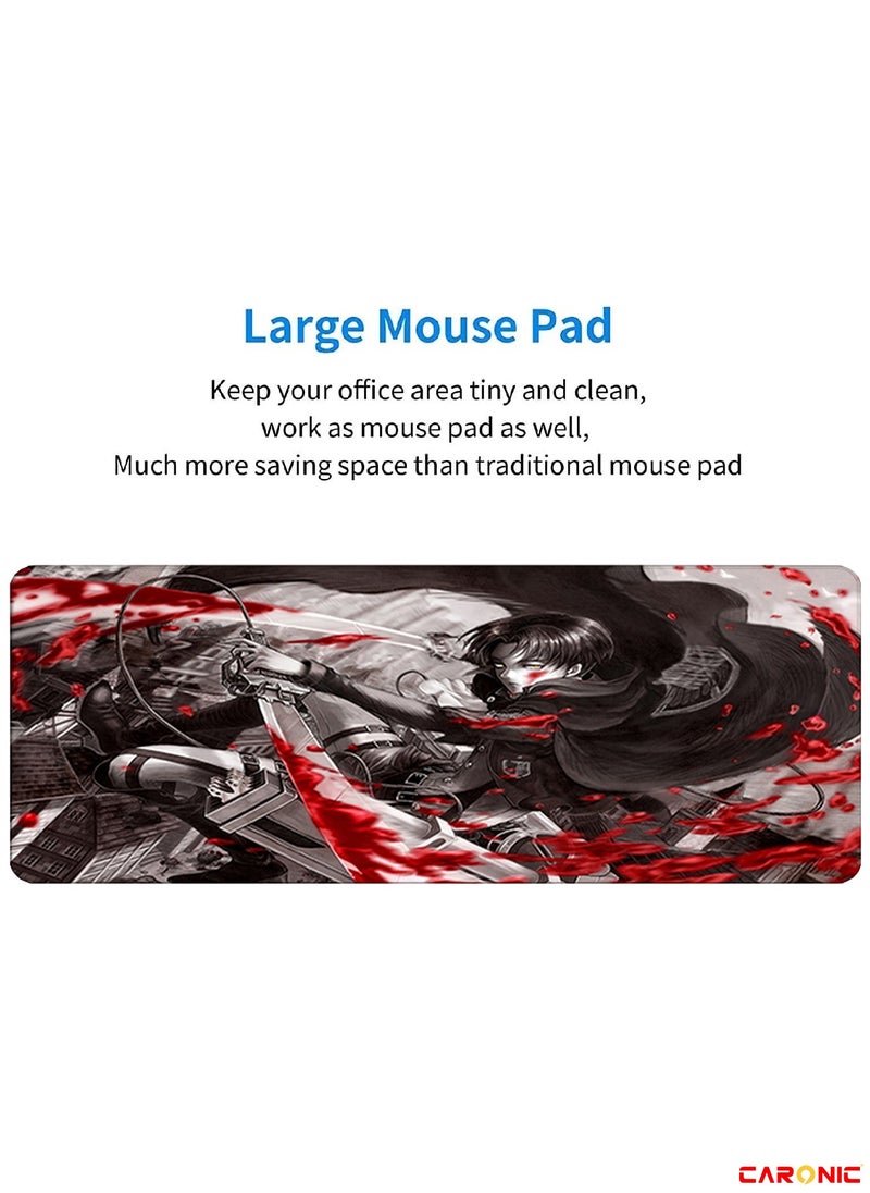 CARONIC - Large Gaming Mouse Pad with Superior Micro Weave Cloth Extended Desk Mousepad with Stitched Edges Non-Slip Base Water Resist Keyboard Pad For Gamer And Office Home Carl M1482 - Image 1