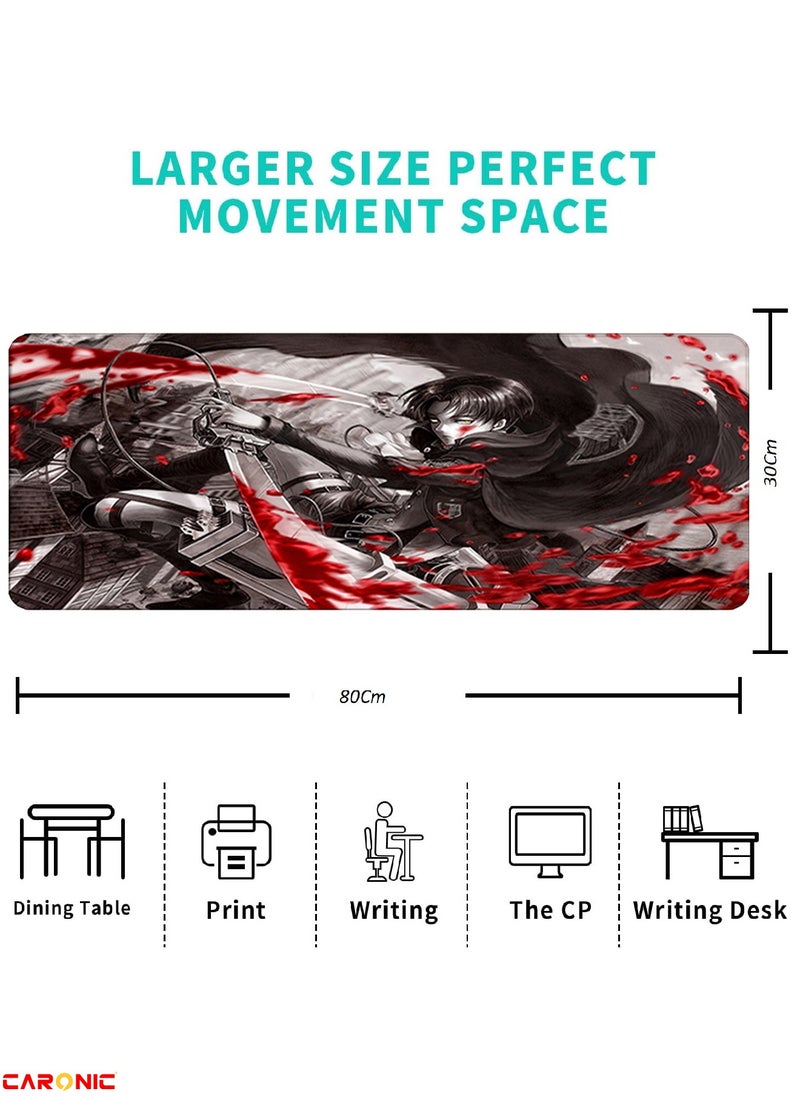 CARONIC - Large Gaming Mouse Pad with Superior Micro Weave Cloth Extended Desk Mousepad with Stitched Edges Non-Slip Base Water Resist Keyboard Pad For Gamer And Office Home Carl M1482 - Image 1