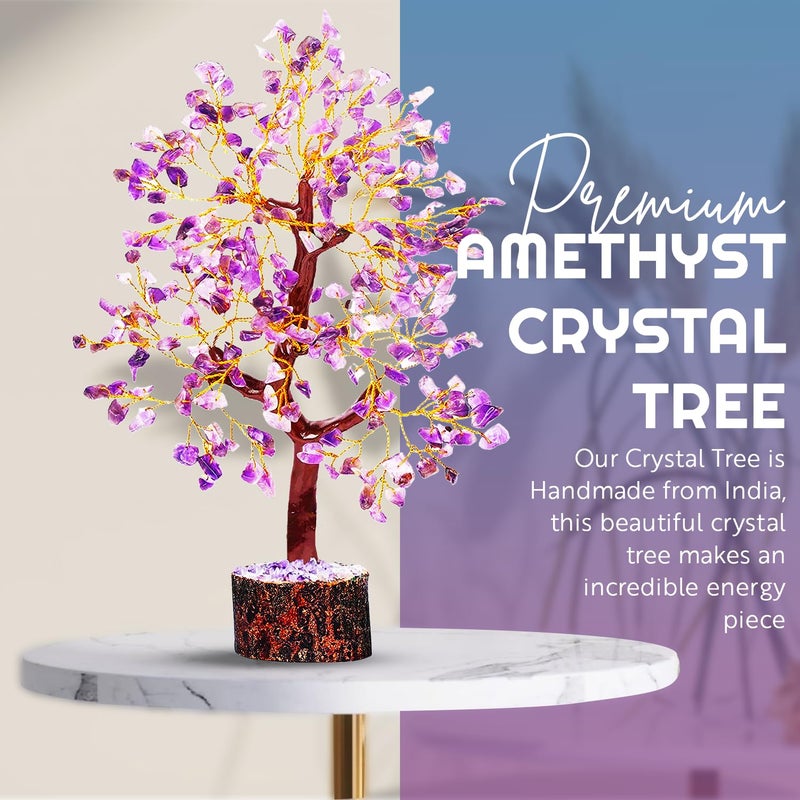 AstraVeda AstraVeda Amethyst Crystal Tree  Tree of Life  Chakra Tree  Feng Shui Tree  Positive Energy Tree  Meditation Gift  Crystals and Stones  Spiritual Items  300 Bead - Image 2