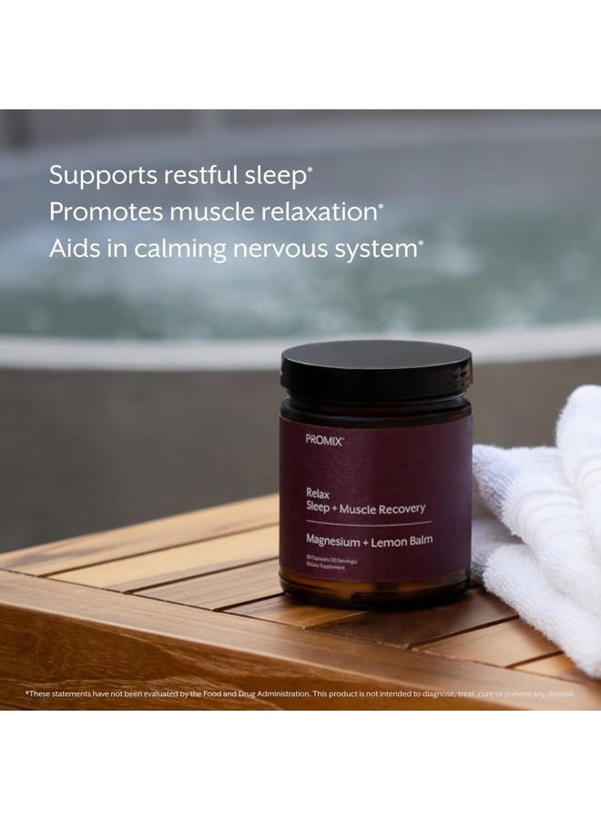 Promix Nutrition Relax | Sleep + Muscle Recovery | Magnesium + Lemon Balm - 90 Count Capsule - Image 3