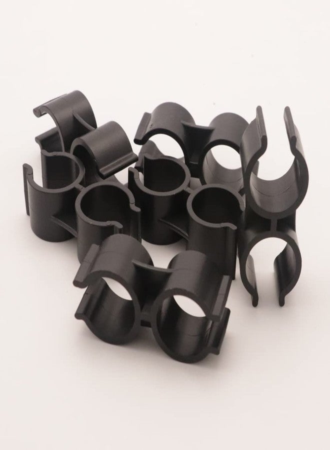Hdtyyln Black Double Port Pipe Clamps Clips, Hdtyyln 10pcs Plastic Double Line Clamps Shelf Pole Connector Chain Link Fence Panel Clamps Clips, Pipe Linking and Fastening Fastener Accessories - Image 5