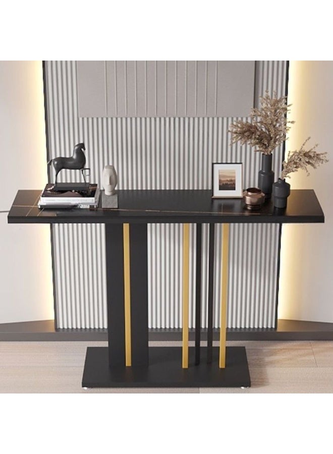 DubaiGallery Modern Luxury Black and Gold Console Table for Entryway and Living Room, featuring a sleek minimalist design, sturdy construction, and elegant decorative appeal, perfect for enhancing any contemporary home interior with style and functionality. - Image 3