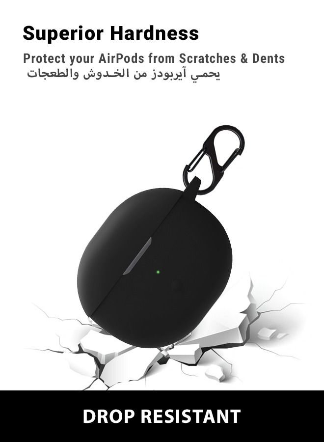 هووانميت غطاء حماية أنيق من السيليكون لجهاز SoundPEATS Air 3 Deluxe باللون الأسود - Image 4