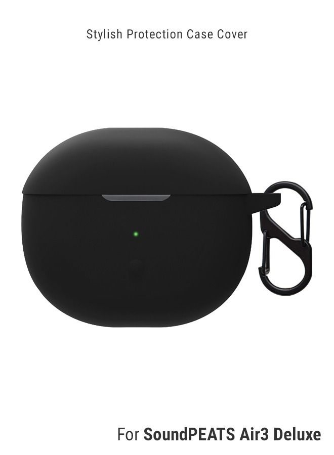 هووانميت غطاء حماية أنيق من السيليكون لجهاز SoundPEATS Air 3 Deluxe باللون الأسود - Image 1