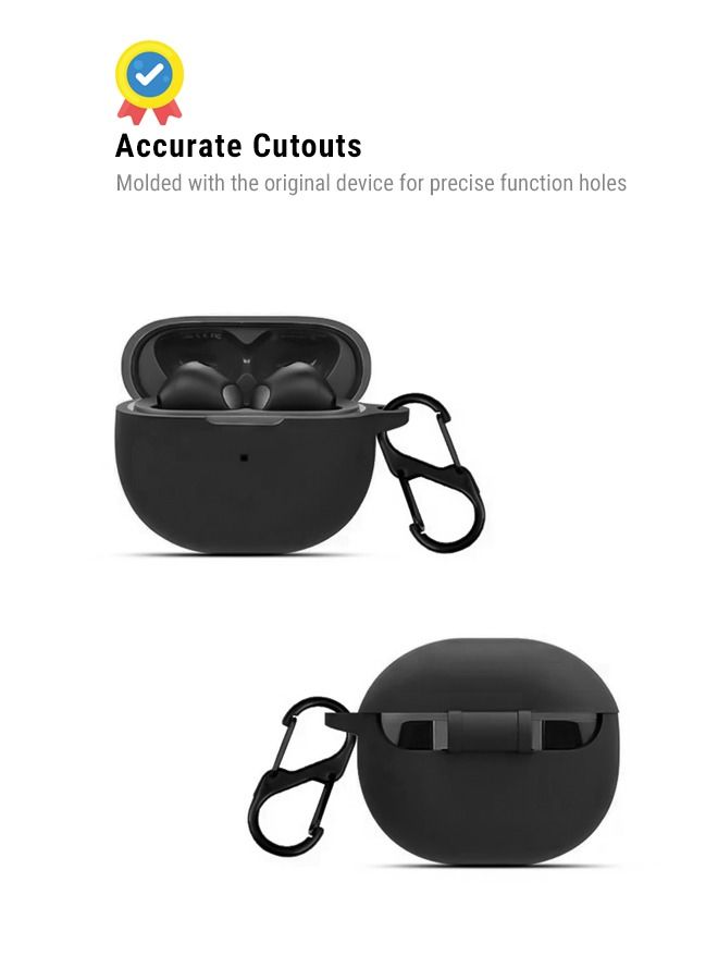 هووانميت غطاء حماية أنيق من السيليكون لجهاز SoundPEATS Air 3 Deluxe باللون الأسود - Image 5