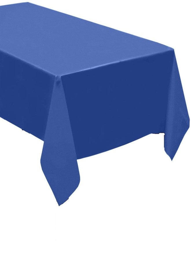 QQOUTLET Pack of 4: Disposable Plastic Tablecloths/Table Covers, 54 x 108 inches Rectangle Table Cover Waterproof & Disposable – Ideal for Birthday Parties, Weddings, Picnics, and Events (Blue)