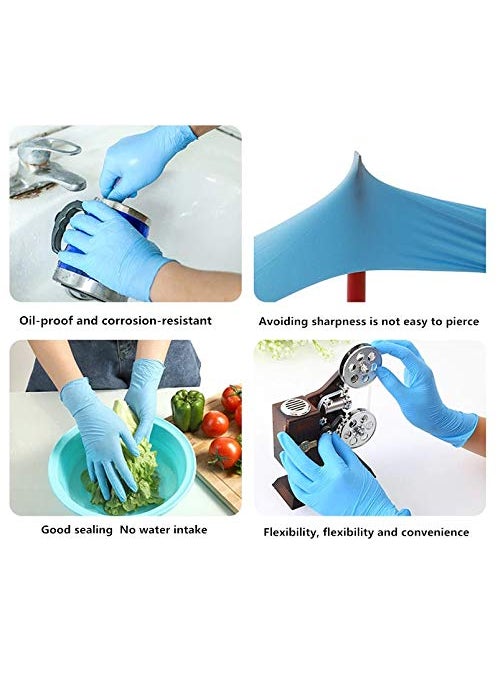 Allin Exporters Allin Exporters Disposable Nitrile Gloves Hand Protection Rubber Examination Glove for Hospital, Clinic, Sanitary & Kitchen (Pack of 100 by Weight, Large) (AE5003)  - Image 2