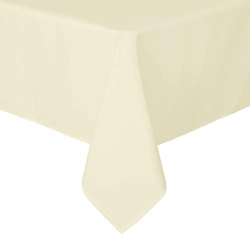 sancua Rectangle Tablecloth  54 x 108 Inch  Stain and Wrinkle Resistant Washable Polyester Table Cloth Decorative Fabric Table Cover for Dining Tables Buffet Parties and Camping Beige