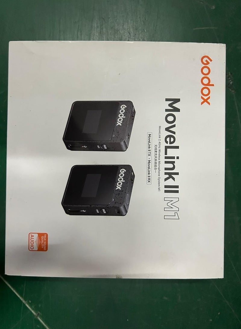 GODOX MoveLink II M1 Black Lavalier Microphone (1 TX + 1 RX), 328ft Range, Noise Canceling, Compact Portable, 8 Hours Battery, for Android, PC, Camera, Live Streaming, Interview, Recording Vlog - Image 4