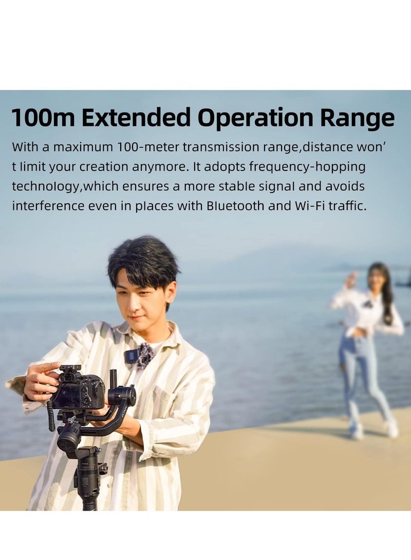 GODOX MoveLink II M1 Black Lavalier Microphone (1 TX + 1 RX), 328ft Range, Noise Canceling, Compact Portable, 8 Hours Battery, for Android, PC, Camera, Live Streaming, Interview, Recording Vlog - Image 5