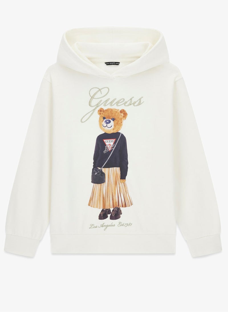 GUESS Kids Girls Bear Hoodie - Image 4