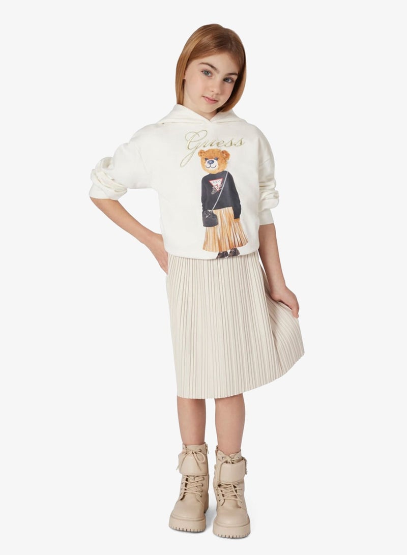 GUESS Kids Girls Bear Hoodie - Image 1