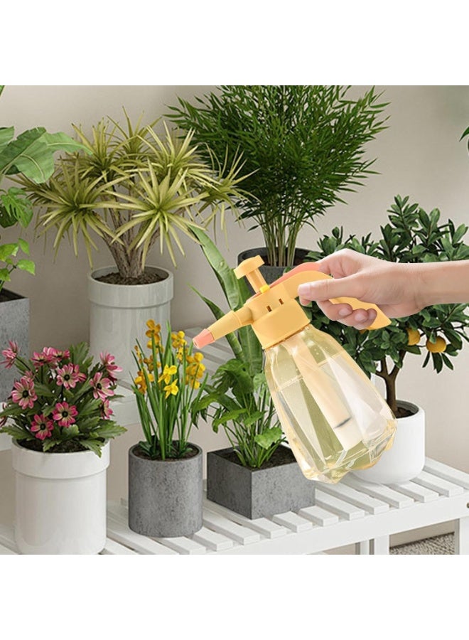 Soofam 1 Pcs Plant Mister Spray Bottle, 1.5L Pressure Plant Mister with Top Pump with Adjustable Nozzle, Hand Pump Garden Water Sprayer for Indoor/Outdoor Plants Garden Flowers (Yellow) - Image 3