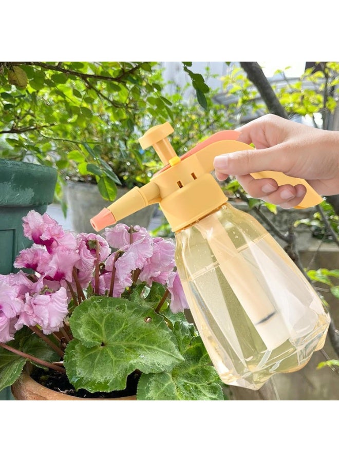 Soofam 1 Pcs Plant Mister Spray Bottle, 1.5L Pressure Plant Mister with Top Pump with Adjustable Nozzle, Hand Pump Garden Water Sprayer for Indoor/Outdoor Plants Garden Flowers (Yellow) - Image 2