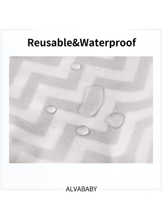 ALVABABY 2pcs Cloth Diaper Wet/Dry Bags | Waterproof Reusable with Two Zippered Pockets | Travel, Beach, Pool, Daycare, Soiled Baby Items, Yoga, Gym Bag for Swimsuits or Wet Clothes - Image 3