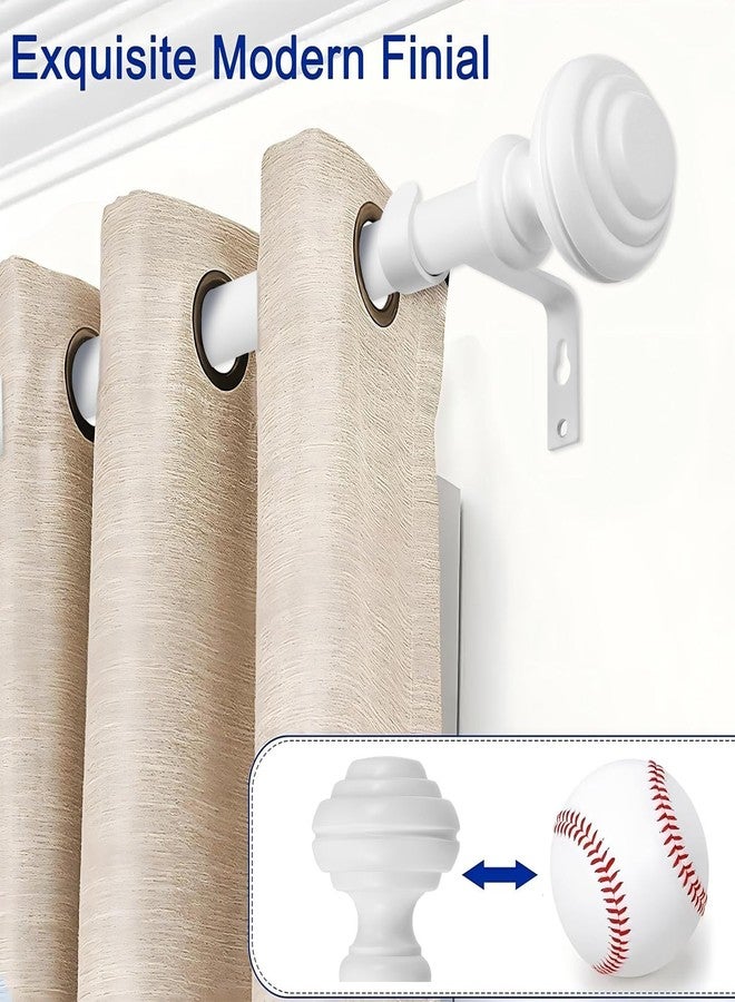 UNCONSIL White Curtain Rods for Windows 48-84 inch,3/4 inch Heavy Duty Adjustable Decorative Curtain Rods with Modern Finials,Window Curtain Rods for Bedroom, Living Room,Patio and Kitchen - Image 2