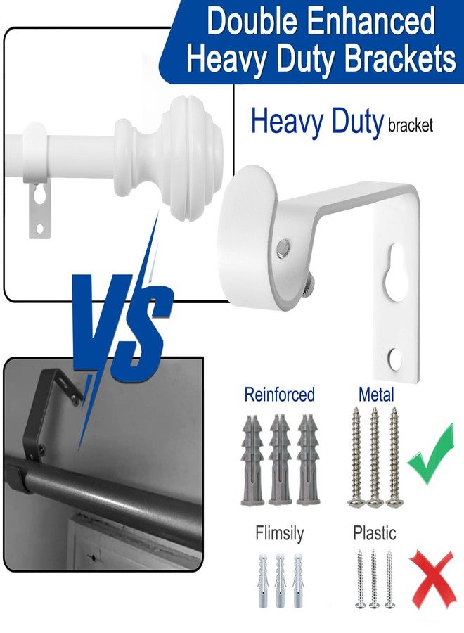 UNCONSIL White Curtain Rods for Windows 48-84 inch,3/4 inch Heavy Duty Adjustable Decorative Curtain Rods with Modern Finials,Window Curtain Rods for Bedroom, Living Room,Patio and Kitchen - Image 4