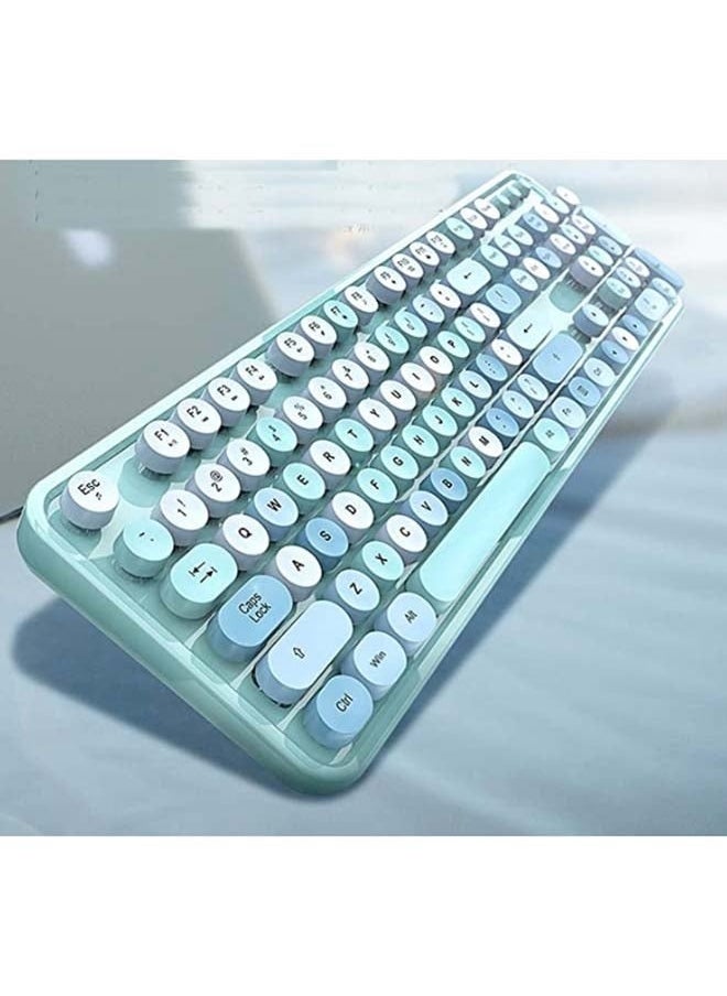 Generic Keyboard and Mouse Wireless 104 keys Combo Set，Wireless Keyboard and Mouse Combo, Blue Retro Keyboard  - Image 4