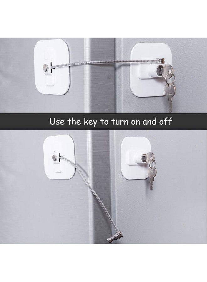 BAOWEIJD Fridge Lockrefrigerator Locksfreezer Lock With Key For Child Safetylocks To Lock Fridge And Cabinets (White Fridge Lock1Pack) - Image 3