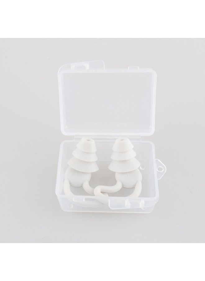 Generic - Silicone Soundproof Earplugs Anti-noise Sleep Industrial Protection Swimming Waterproof Student Dormitory Special Mute Artifact-Color:Deep Space Grey/Pair (Transparent Boxed) - Image 1