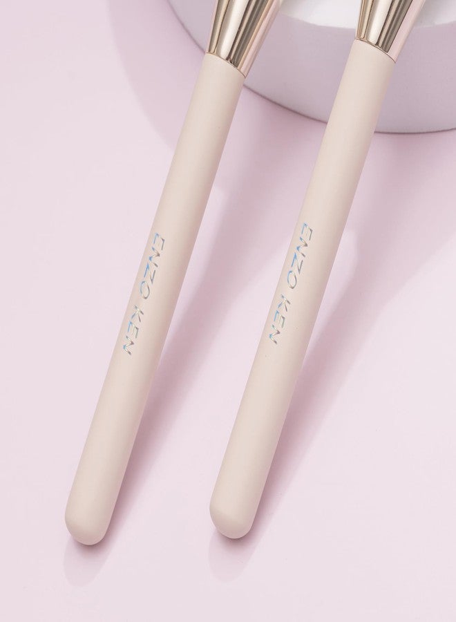 ENZO KEN Angled Blush Brush, Blush Makeup Brush, Detail Blush Brush, Fluffy Blush Brushes for Cheeks, Contour Makeup Brushes, Power Contour Brush - Gold and Pink, 11L04B - Image 5
