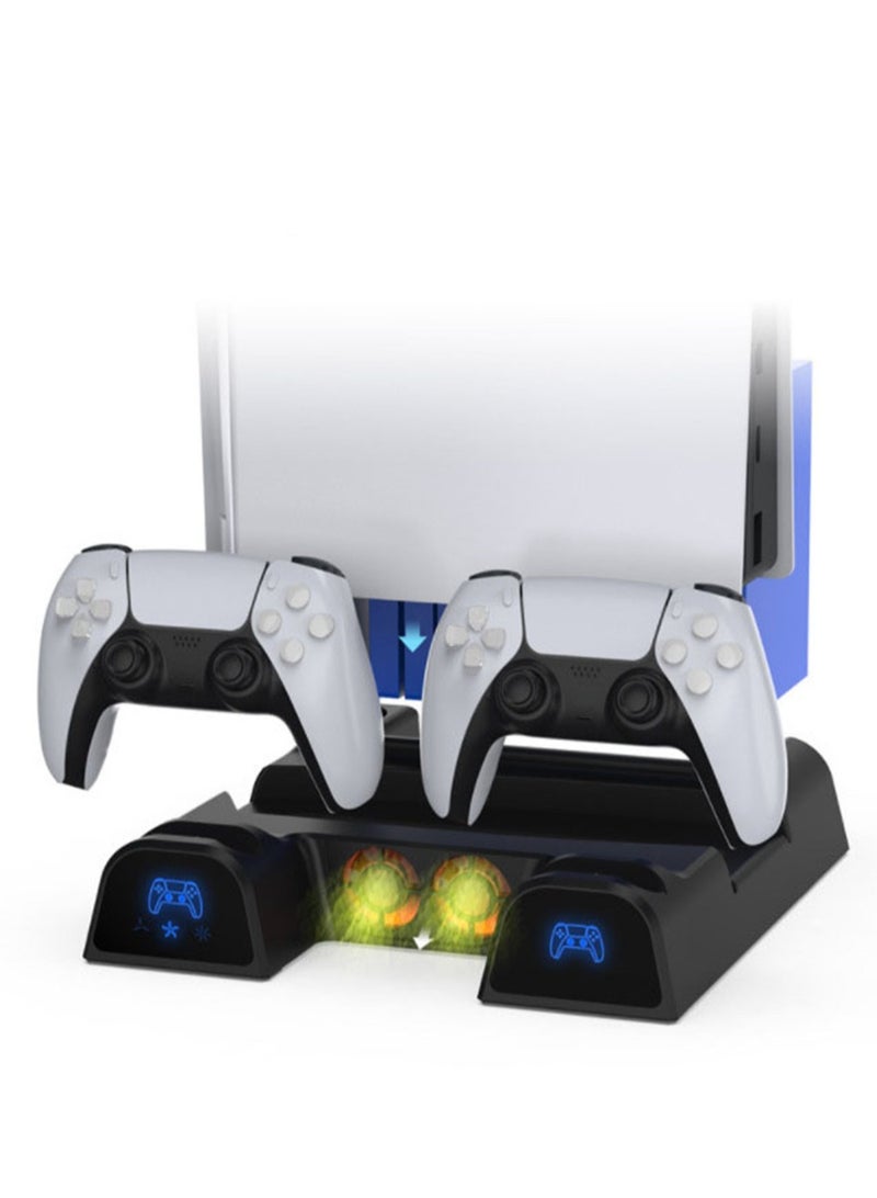 Loquat PS5 game console cooling fan base PS5 controller with blue light charger base with disc storage rack - Image 2