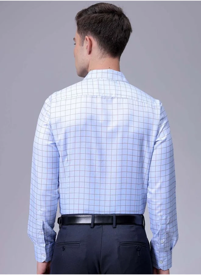 The Indian Garage Co Men Slim Fit Striped Full Sleeves Cutaway Collar Formal Shirt