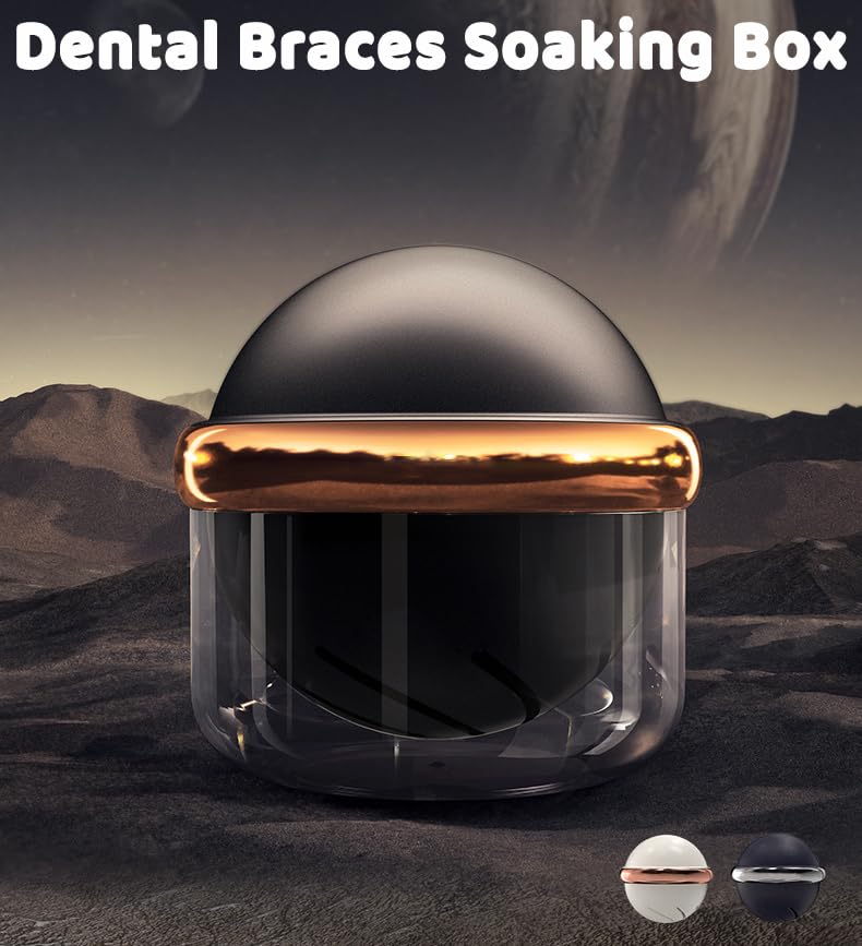 AARAINBOW Large Denture Case with Strainer Basket, Clear Retainer Cleaner and Storage Box for Travel, Mouth Guard Cleaning Case, Braces Holder Cup (Black) - Image 2