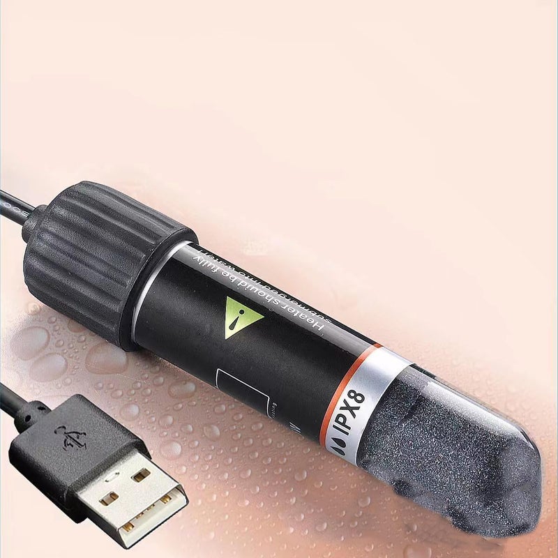 SWIUKPHE Mini Betta Heater, 10W Small Submersible Fish Tank Heater with Digital Display Thermostat, USB Powered, for Aquariums up to 1 Gallon - Image 1