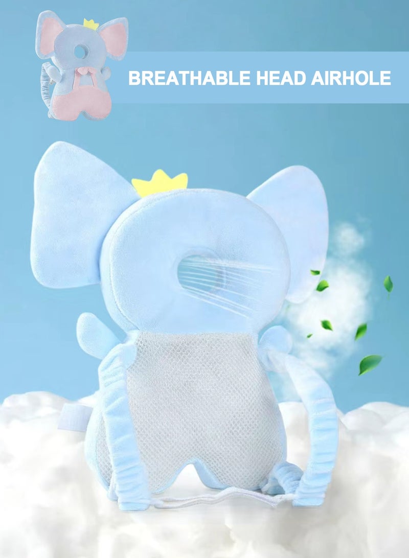 URbazaar Baby Head Protector Backpack, Toddler Baby Head Protection Backpack with 2 Pair Baby Knee for Walking & Crawling, Soft, Breathable and Wearing Safety Baby Head Protector -Elephant  - Image 3