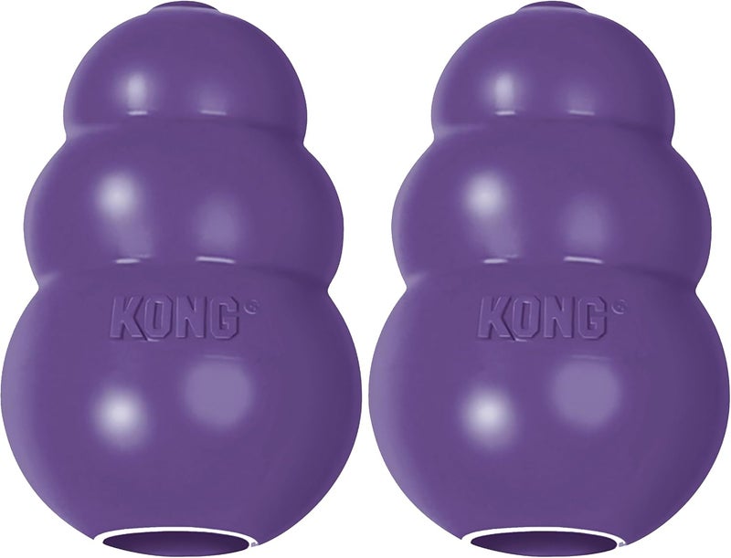 KONG Senior - Dog Toy with Gentle, Natural Rubber - Durable Dog Toy for Older Dogs - Use Treats with Stuffable Chew Toy - Treat Toy for Chewing & Fetching - for Medium Dogs (Pack of 2) - Image 1