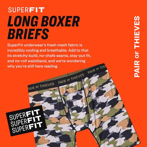 Pair of Thieves Super Fit Long Boxer Briefs for Men - Ultra Soft, Breathable, Quick-Dry Underwear 4-Way Stretch (3 Pack) Black - Image 2