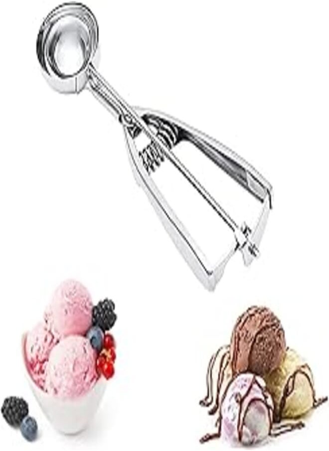 Generic Ice Cream Scoop, Stainless Steel Ice Cream Scoop Cookie Scoop Ice Cream Scoop with Trigger, for Ice Cream Mash Potato Cupcake Mix Cookie Dough (6CM) 