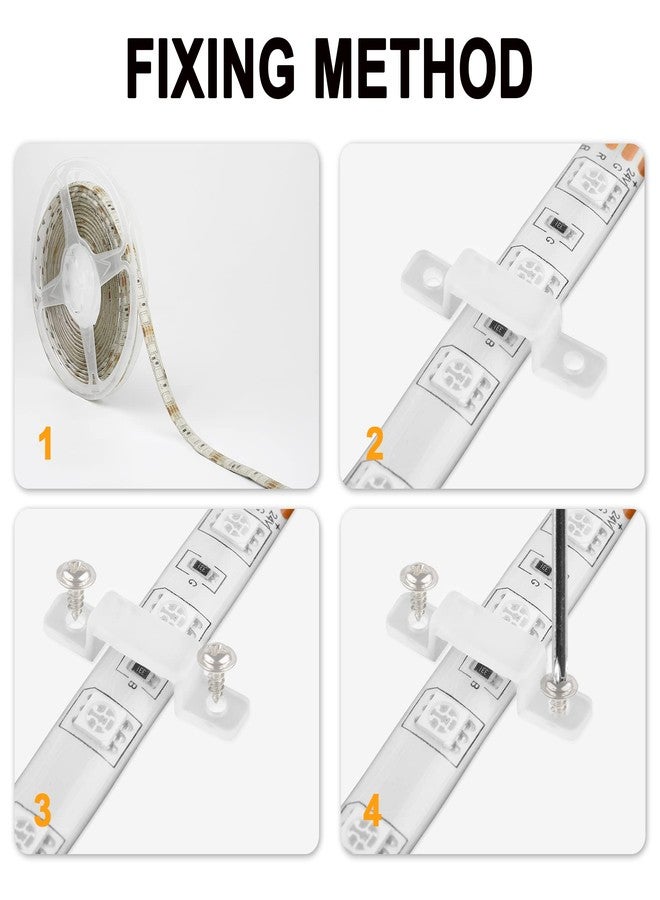 VIPMOON 100pcs /lot LED Strip Connector Silicon Fastener Clip for 10MM SMD5050 Light Strip Flexible Light Strips Fixing Holder - Image 2