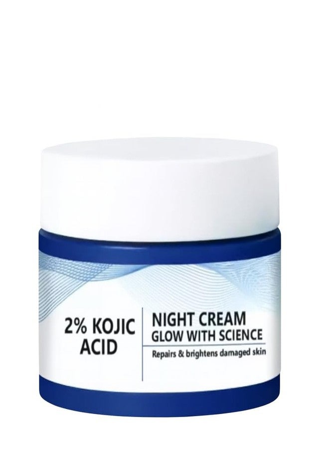 SYLVERA 2% Kojic Acid Night Cream for Glowing Skin | Dark Spot & Pigmentation Removal Cream | Skin Brightening & Repair Moisturizer | Hydrating Overnight Face Cream for Men & Women | 50g (50_GM, Pack OF_1) - Image 1