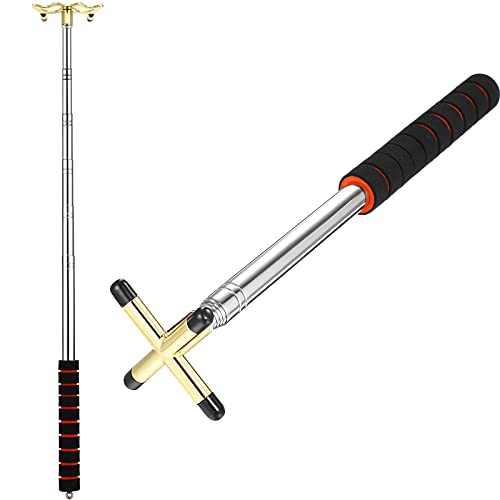Skylety Pool Cue Snooker Stick Pool Table Accessories Retractable Billiards Cue Rest with Removable Brass Bridge Head(Plus Sign Bridge Head,Stainless Steel) - Image 1
